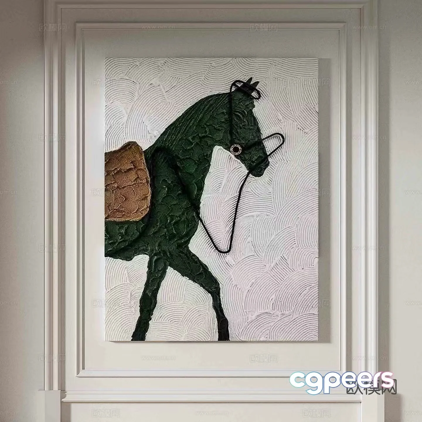 Modern minimalist painting Horse oil painting 3d model
