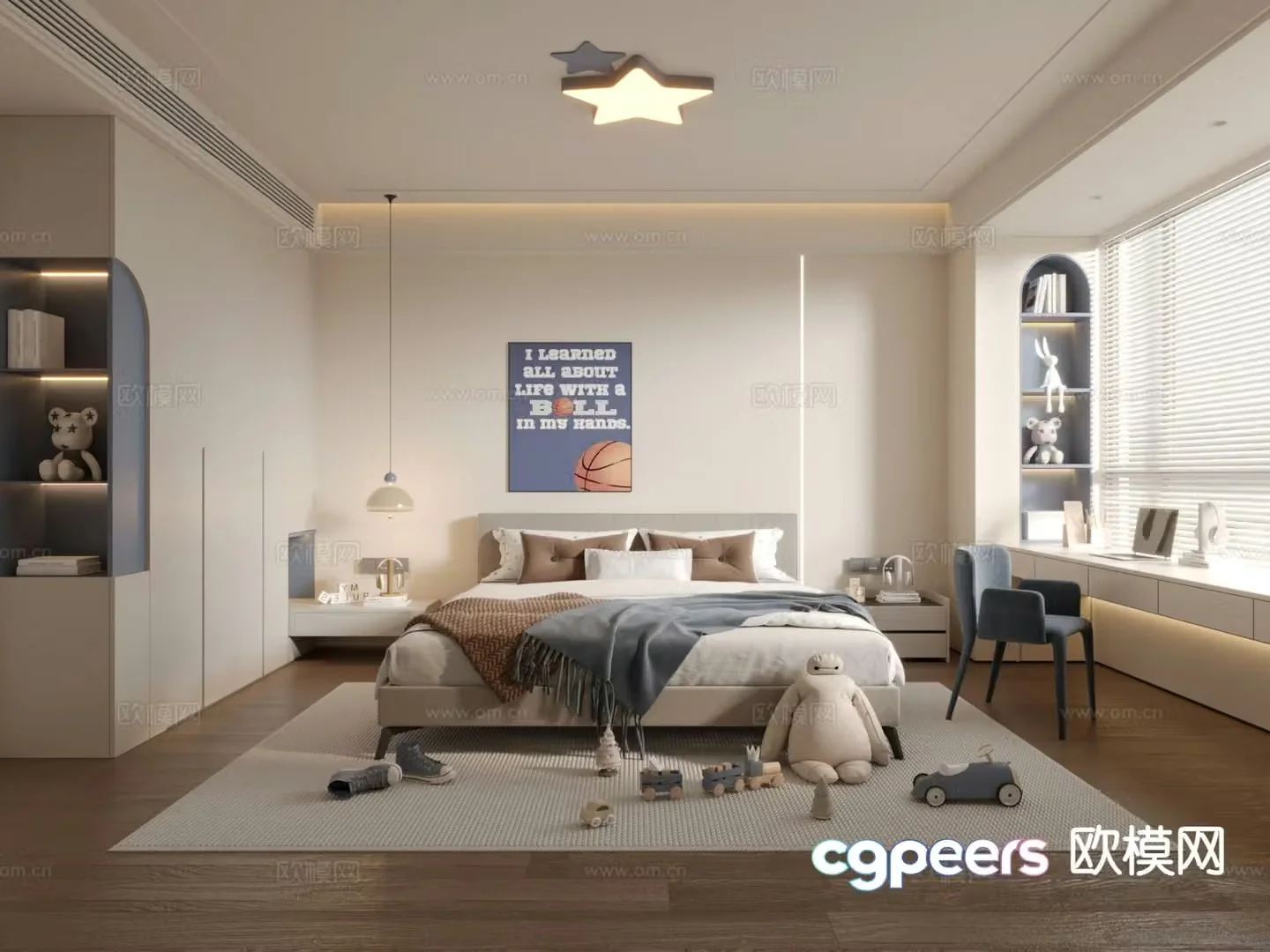 Modern children’s room boy’s room kid’s room 3d model