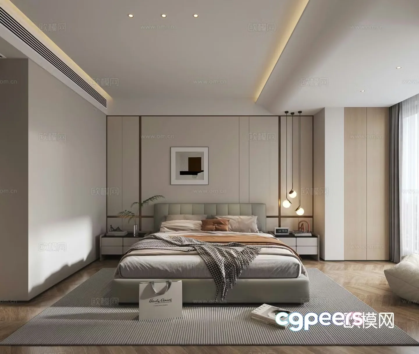 Modern bedroom second bedroom 3d model