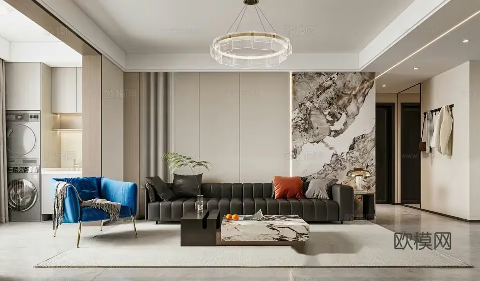 Modern Living Room 3D Model – 9622 – CORONA Render