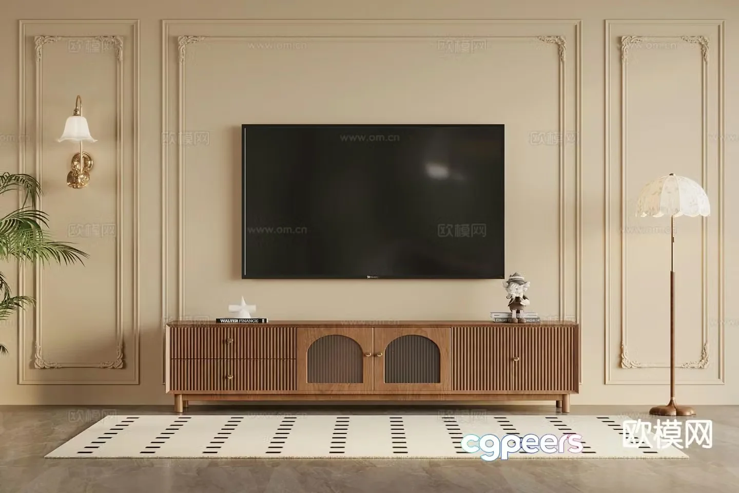 Middle-aged TV cabinet 3D model