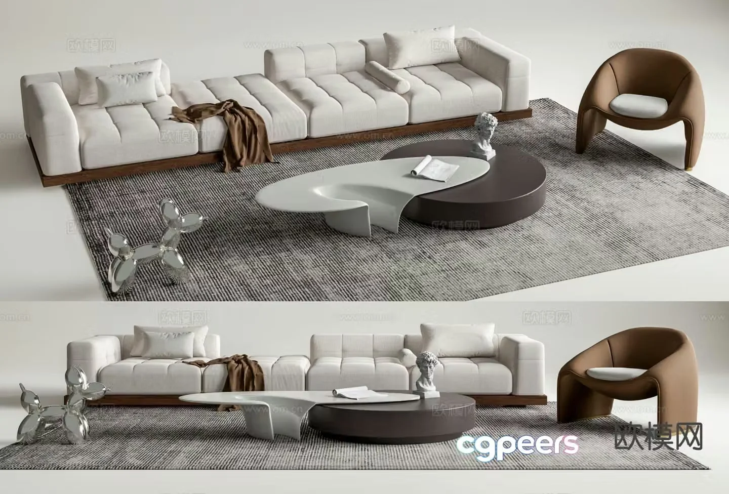 Modern sectional sofa 3d model