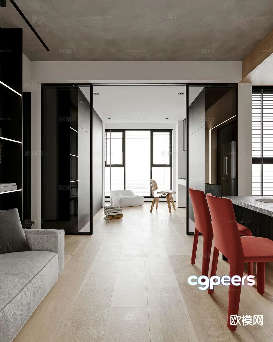 Modern guest restaurant 3d model