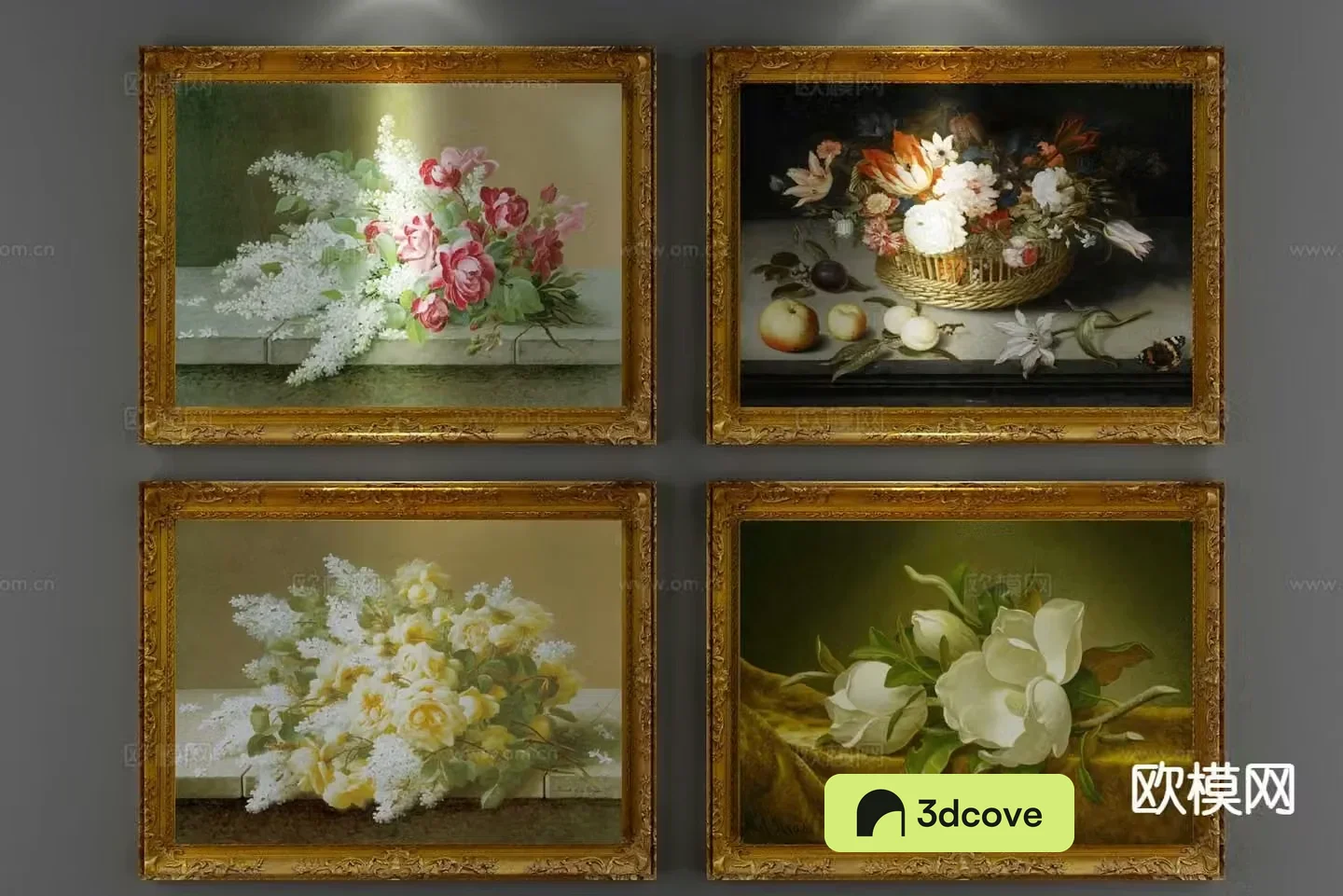 European flower oil painting decorative painting combination painting