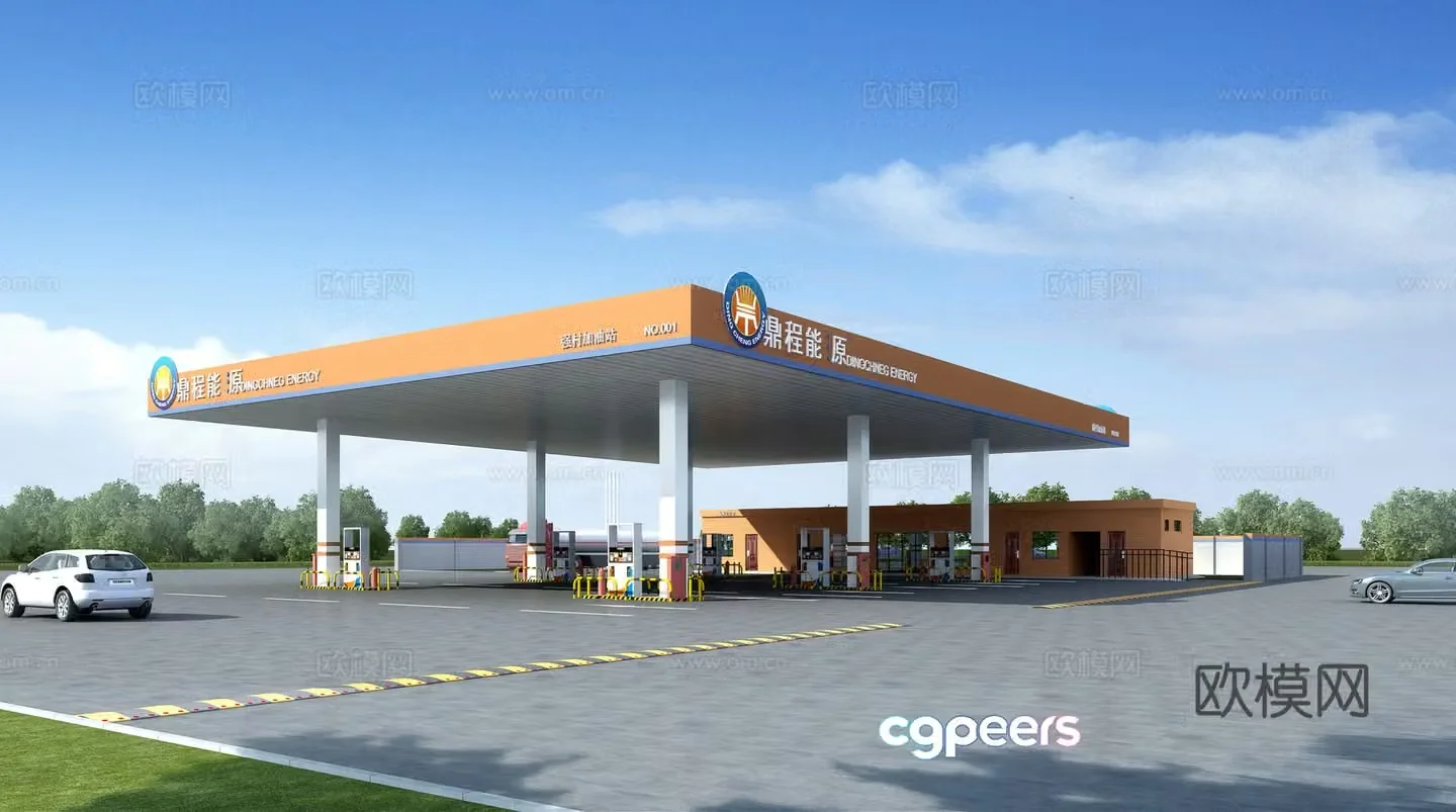 Gas station appearance 3d model