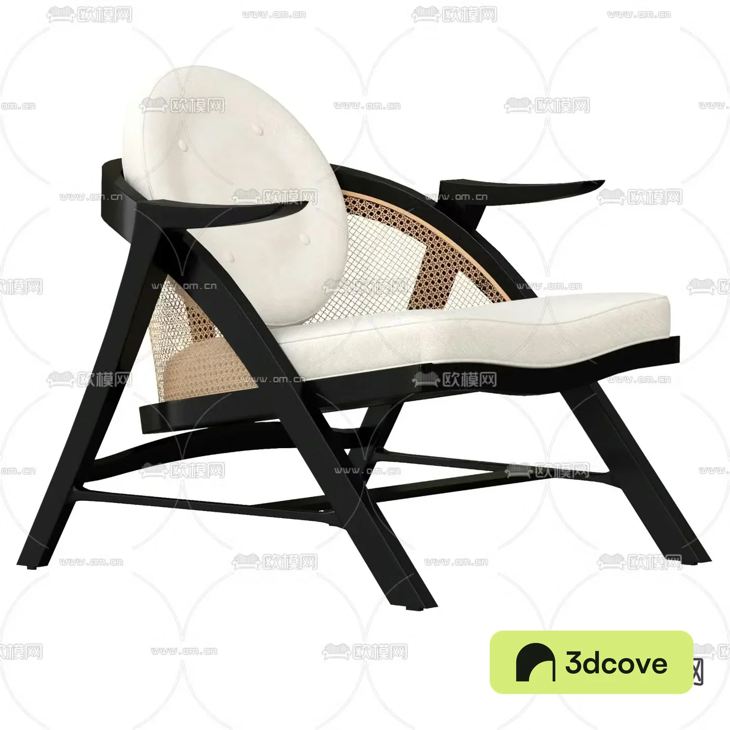 Cor wabi-sabi style woven lounge chair