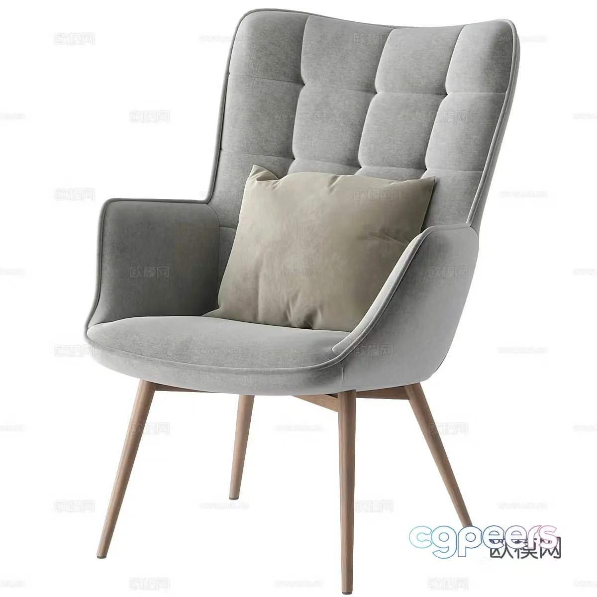 Modern Nordic Aichele Armchair 3d Model