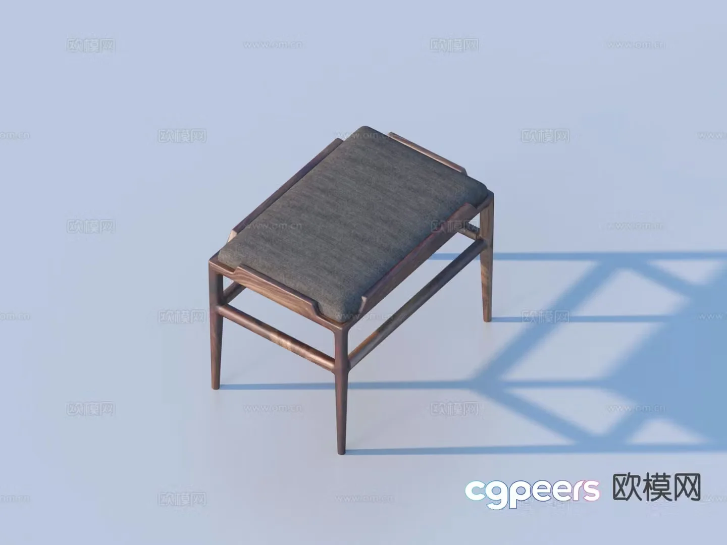 New Chinese style sofa stool wooden stool stool 3d model
