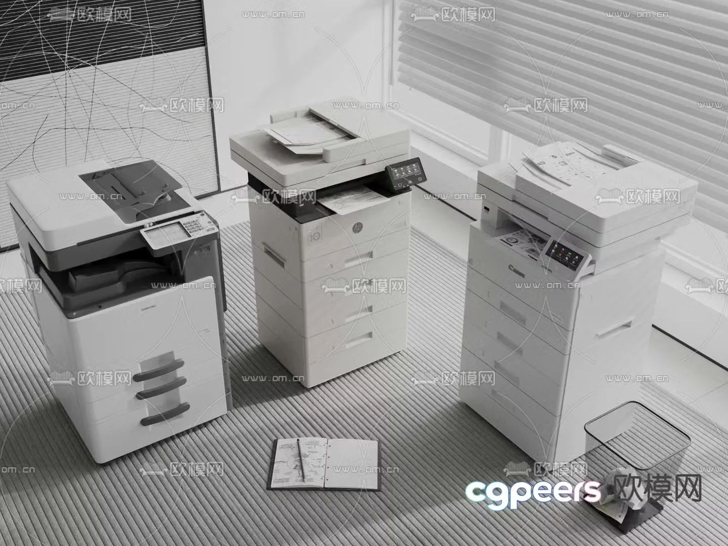 Modern printer copier scanner 3d model