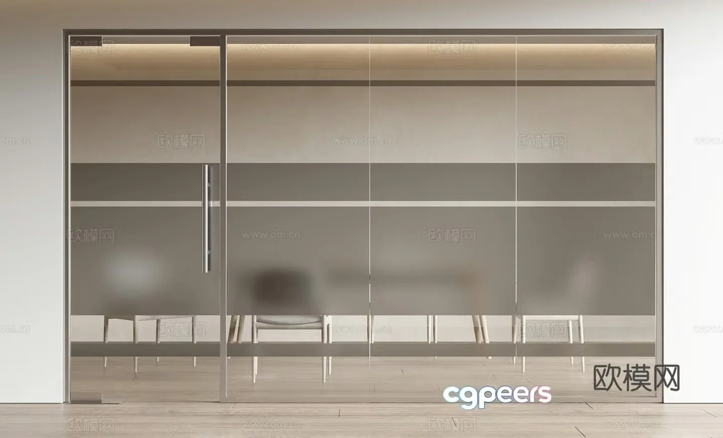 Office door high partition glass partition 3d model