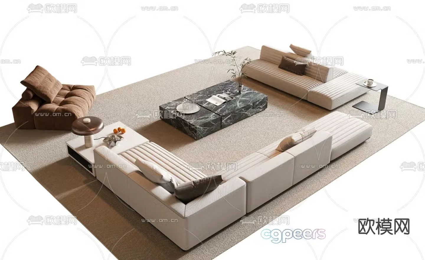 Modern sectional sofa 3d model
