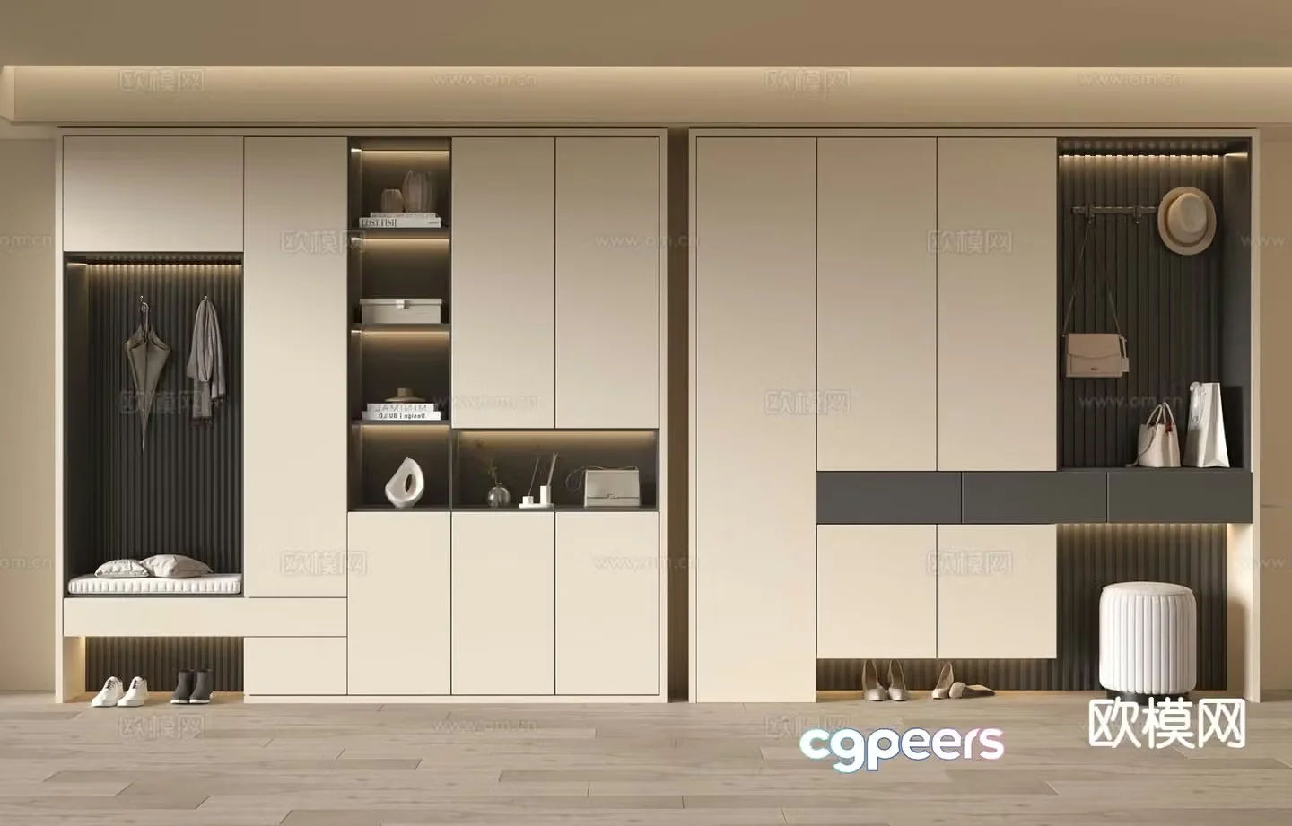 Modern shoe cabinet entrance shoe cabinet 3d model