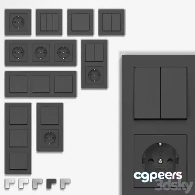3ds Max Free – Gira E2, switch socket