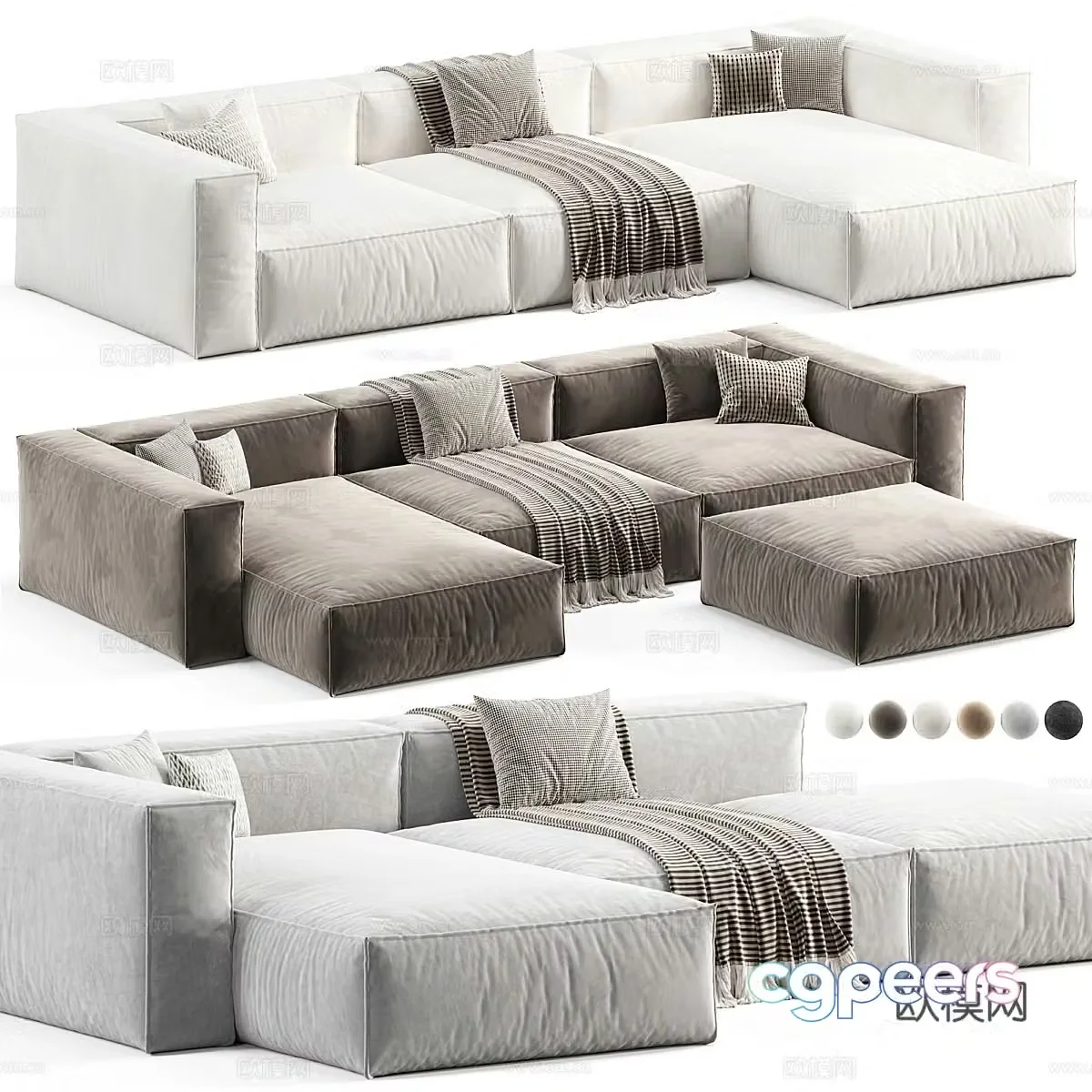 Boca Navi Combination Sofa 3D Model