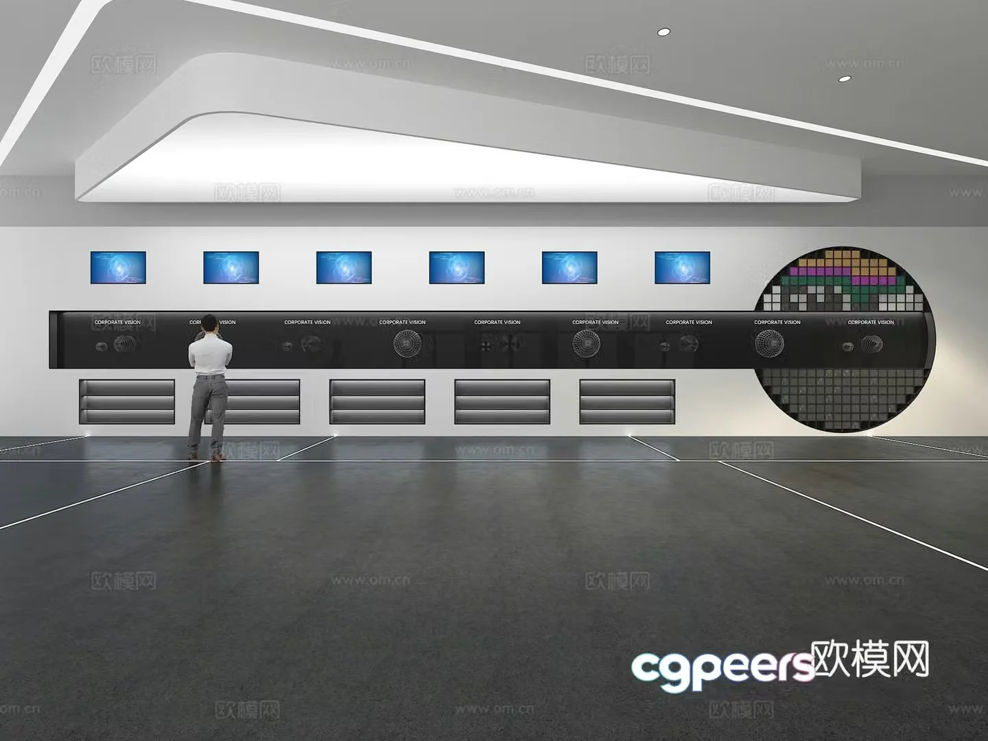 Cultural wall Corporate culture wall Display wall Classroom Exhibition hall Campus culture Corridor 3D model