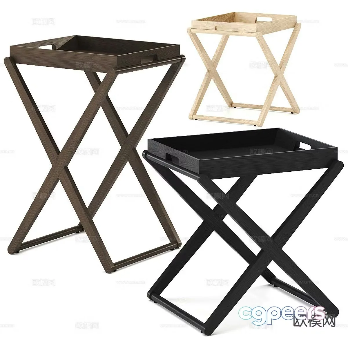 Simple side table square table 3d model