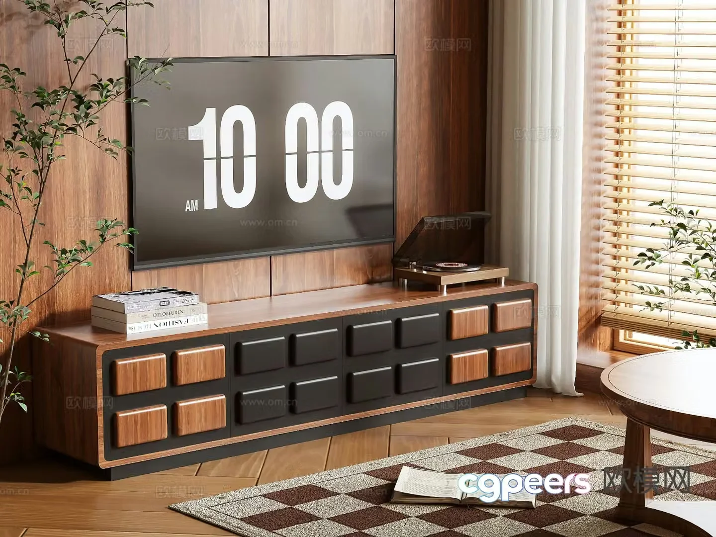 Medieval style TV cabinet 3D model