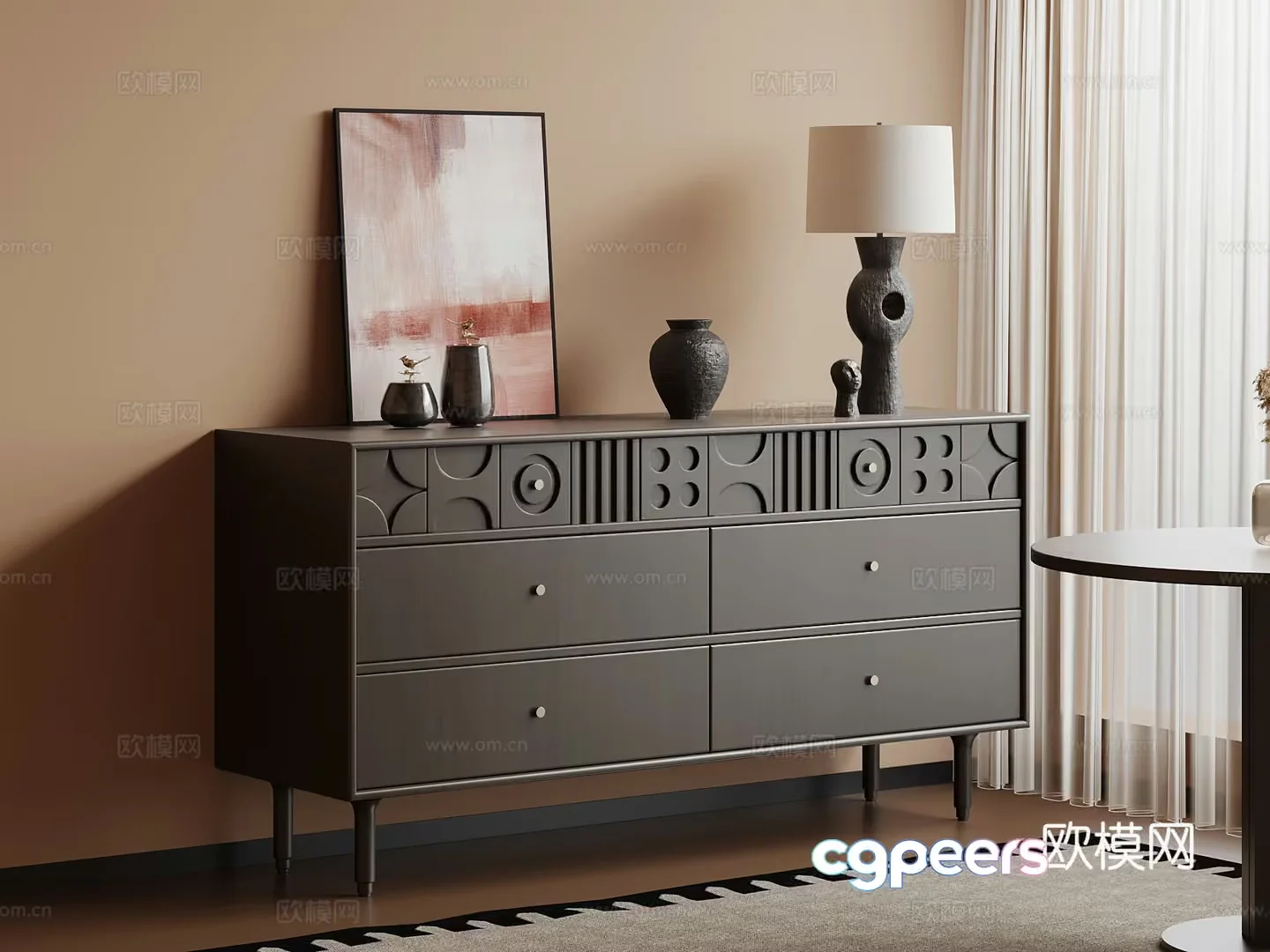 Modern Dresser 3D Model – 4273 – VRAY Render