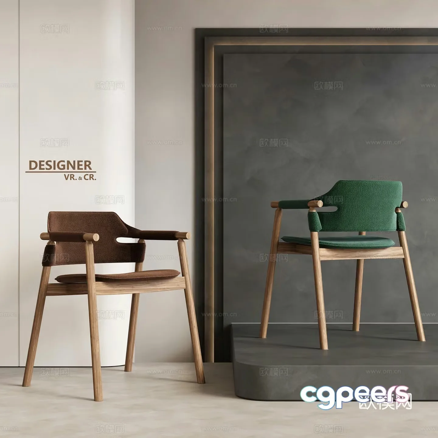 Modern single chair dining chair 3d model
