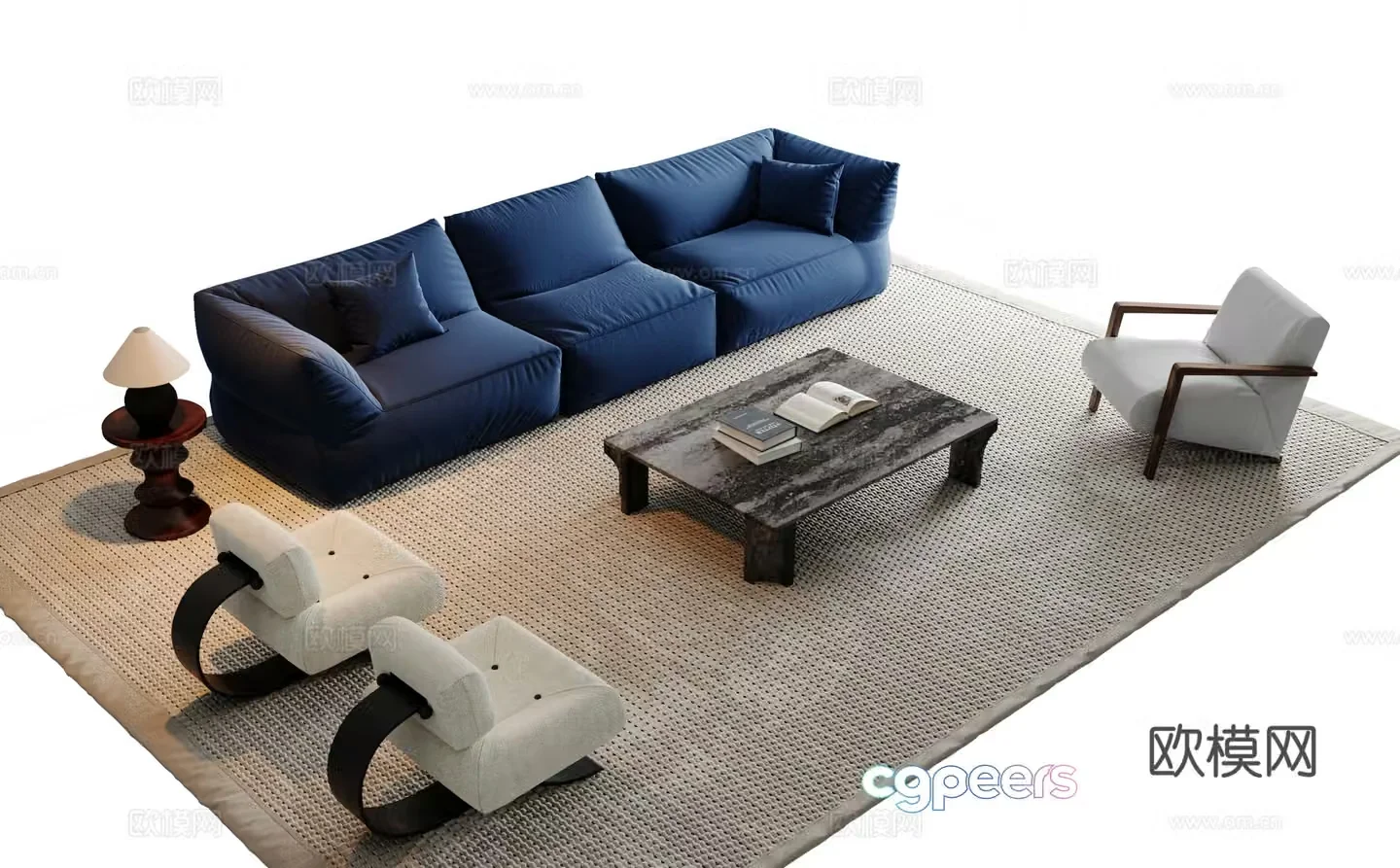 Modern sofa coffee table 3d model