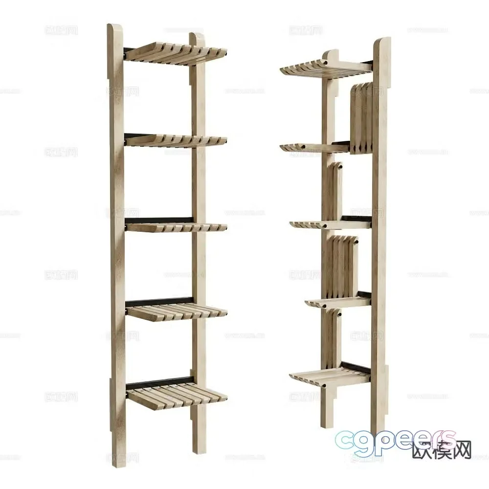 SVITANOK storage rack wooden bookshelf 3d model