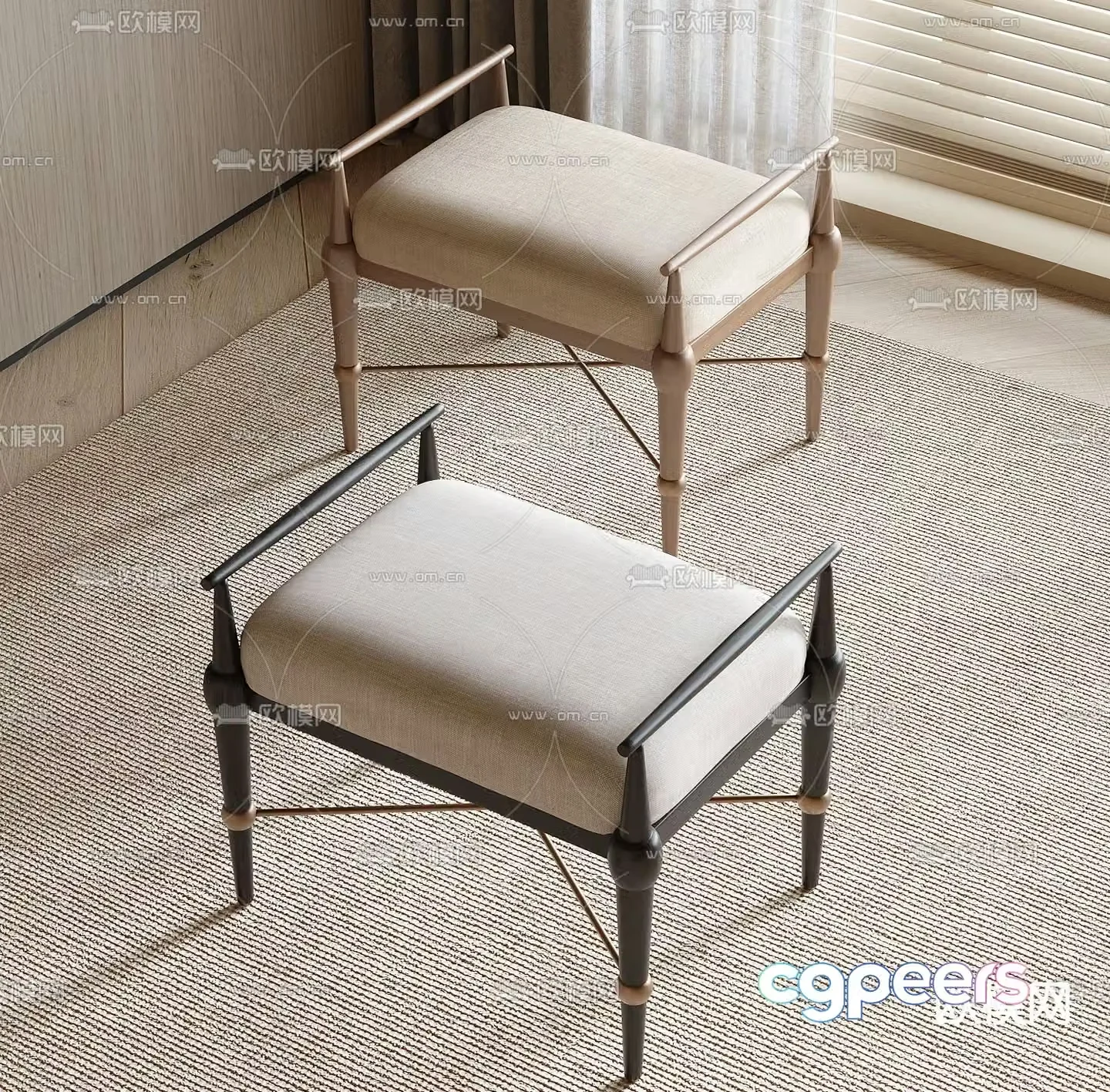Stool sofa stool low stool 3d model