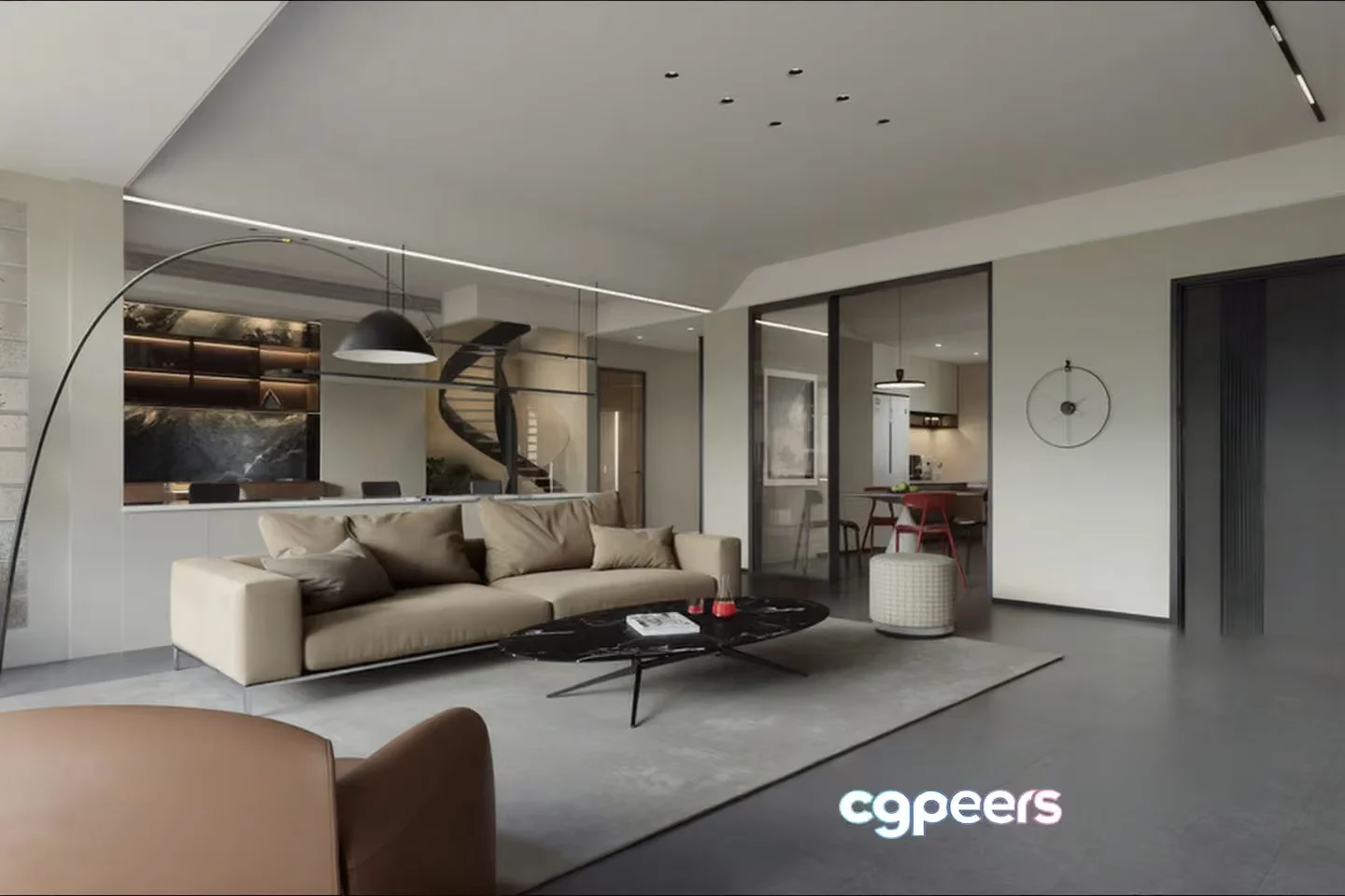Modern Living Room 3D Model – 12870 – CORONA Render