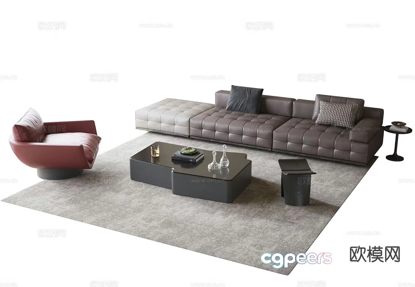 Italian sectional sofa 3d model