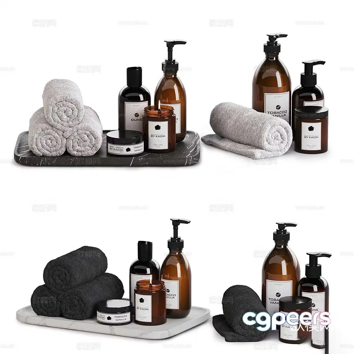 Modern bathroom toiletries 3d model