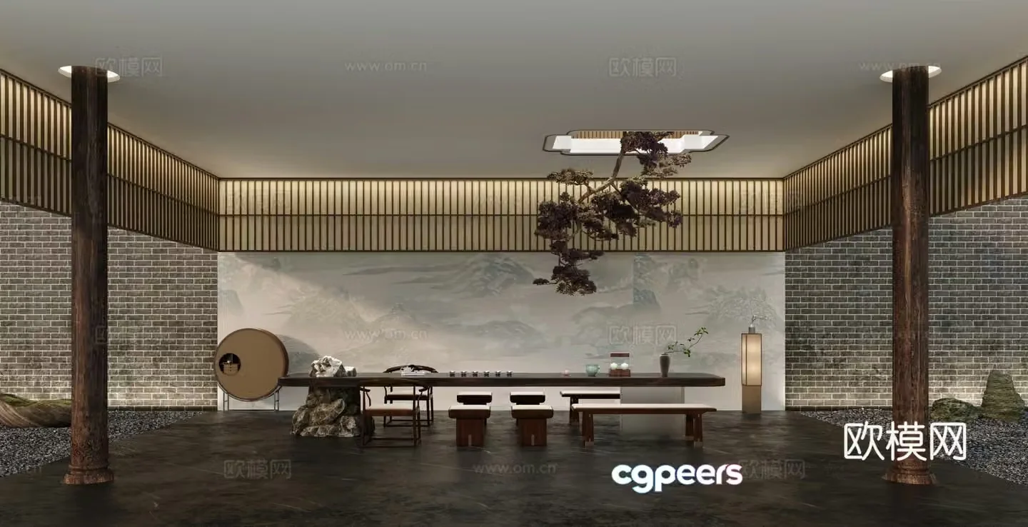 New Chinese teahouse 3d model