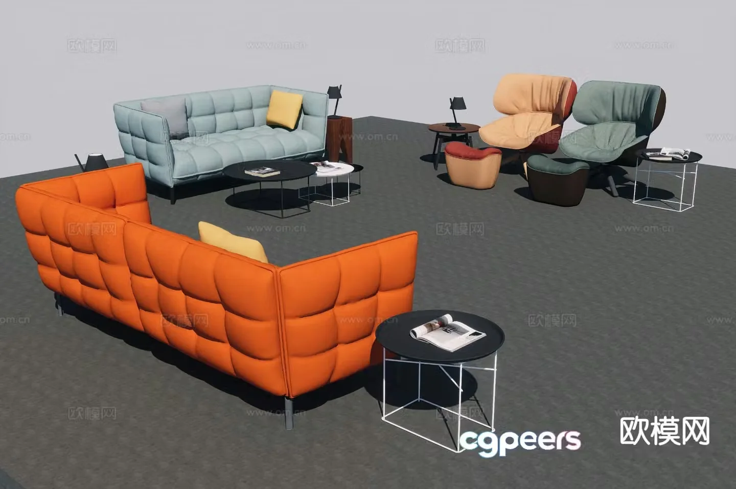 Modern sectional sofa 3d model