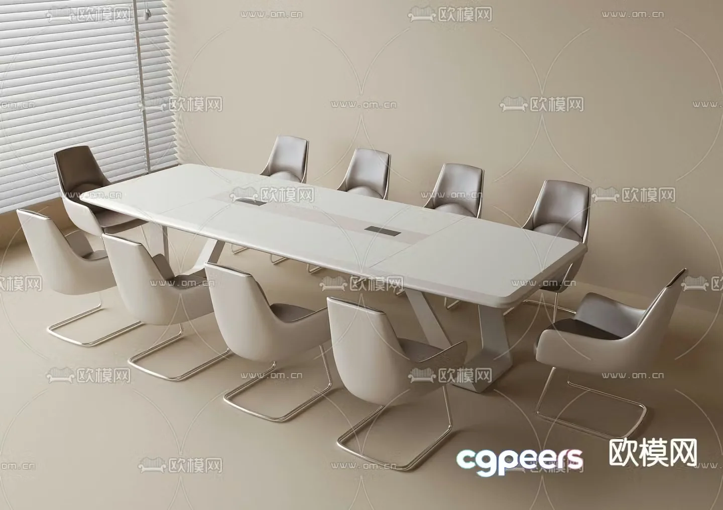 Modern conference table and chairs conference table 3d model