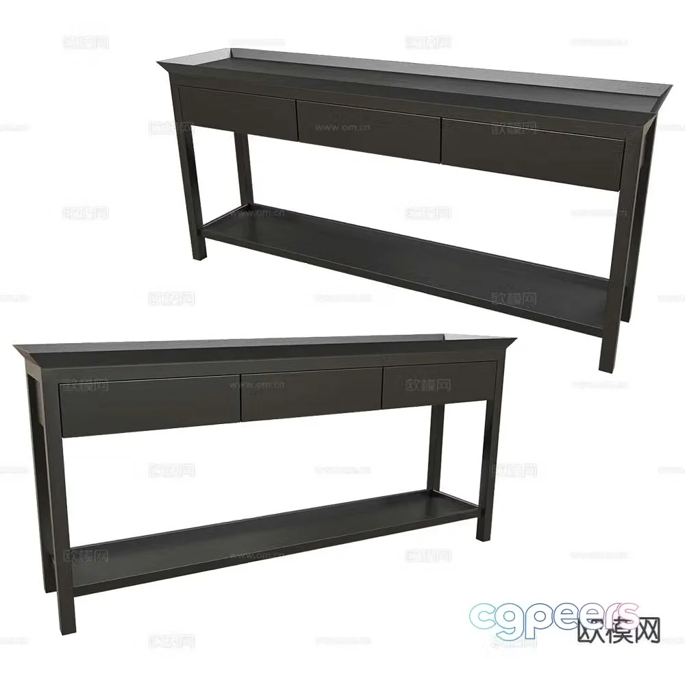 Dantone modern end view desk 3d model