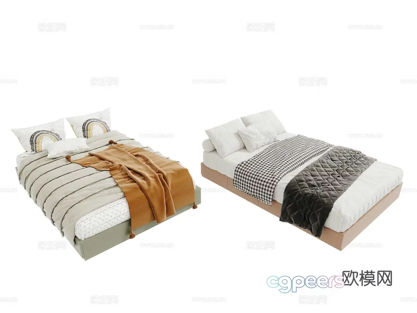 Modern tatami bed 3d model