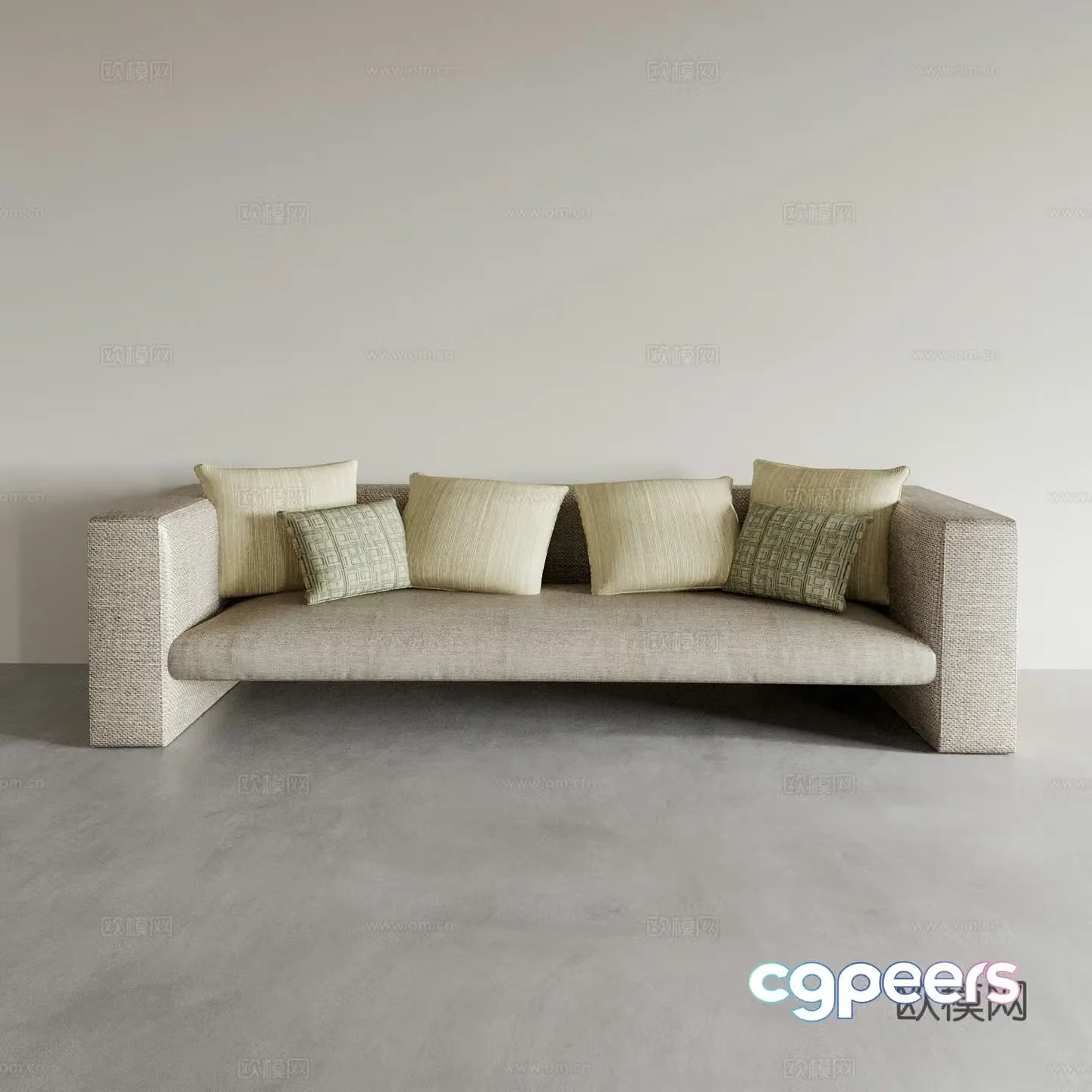 Living room sofa three-person sofa casual sofa multi-person sofa double sofa modern sofa 3D model