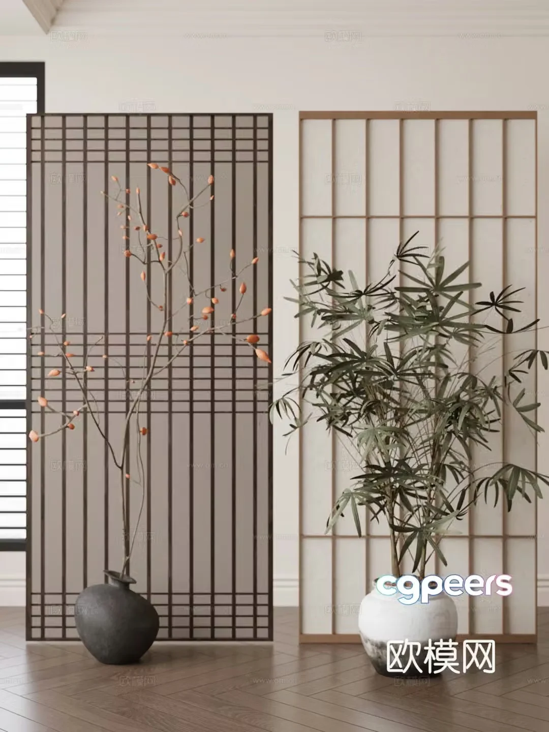 New Chinese style screen landscape screen banner screen 3d model