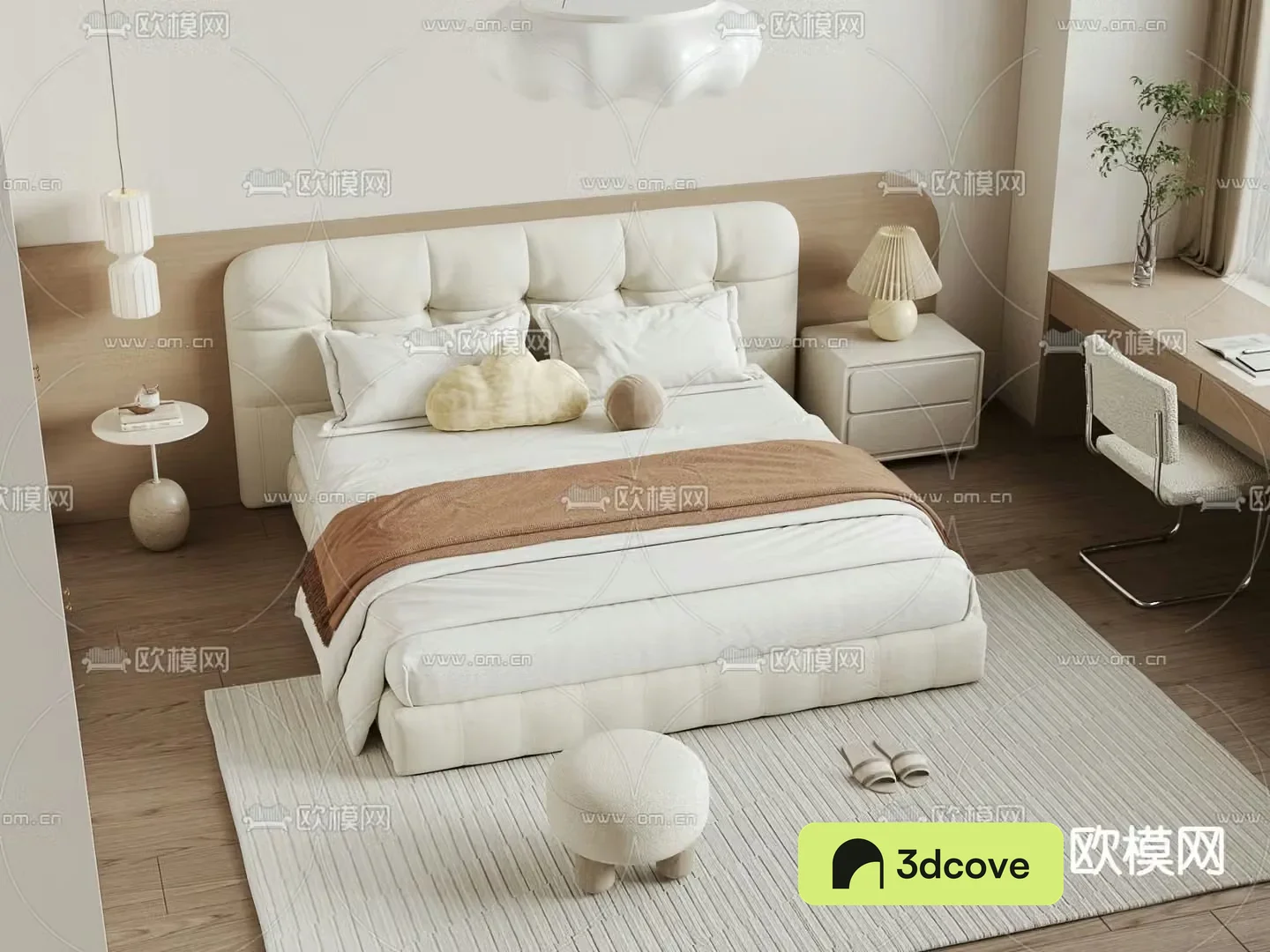 Cream style double bed