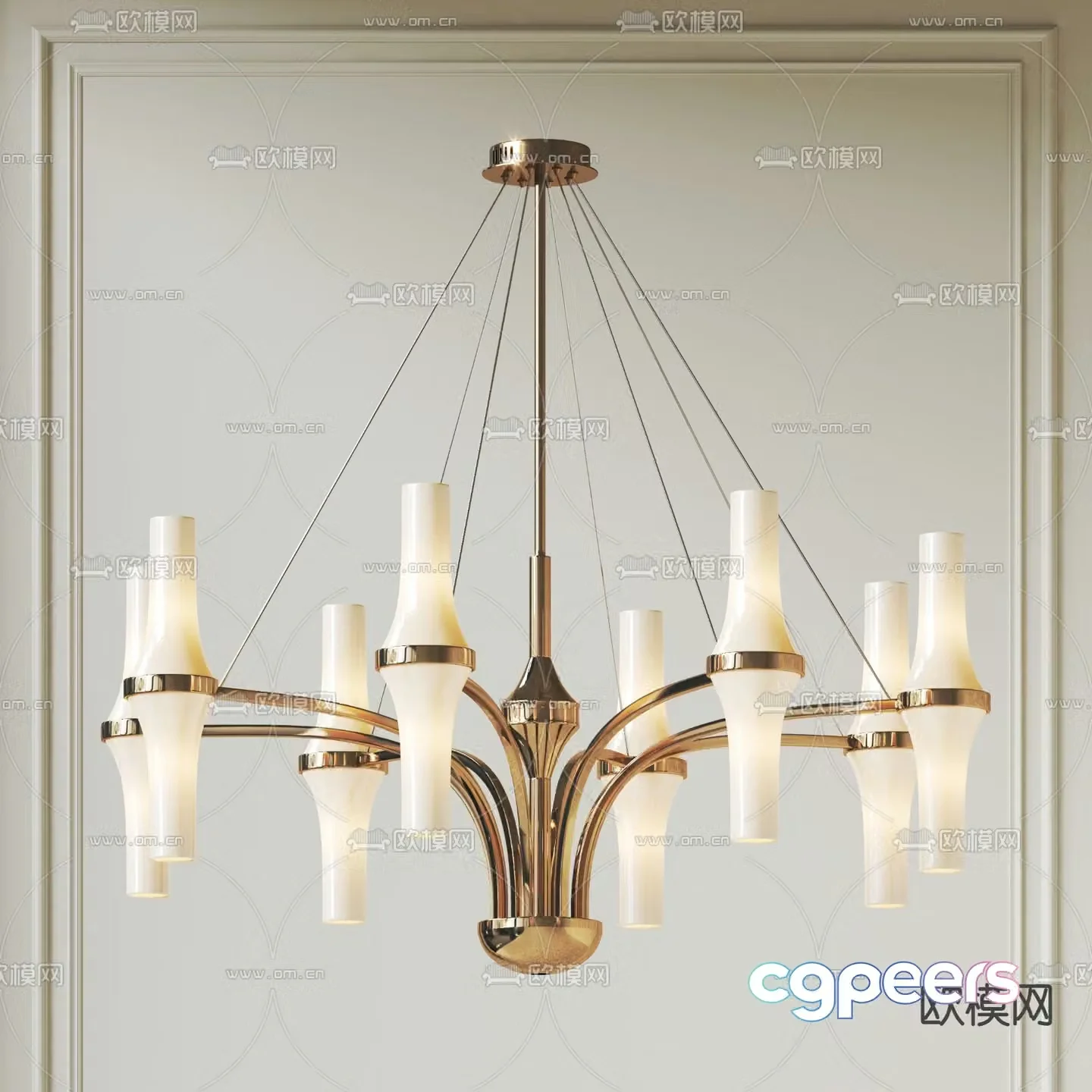 French art chandelier metal chandelier 3d model