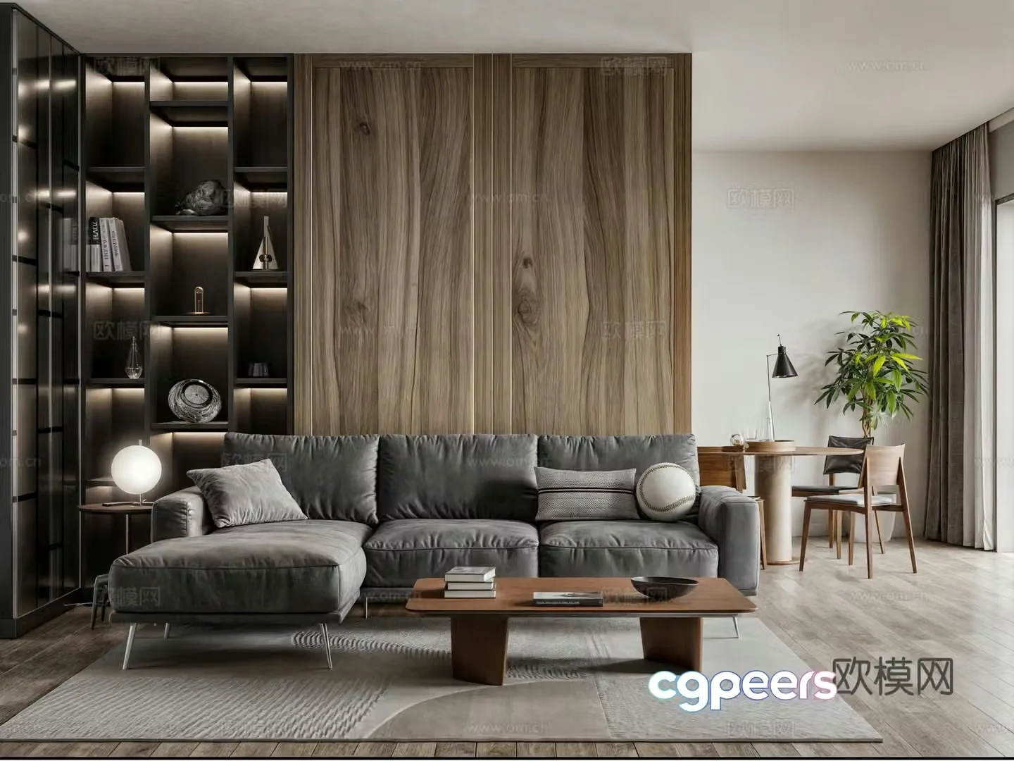 Modern casual living room 3d model