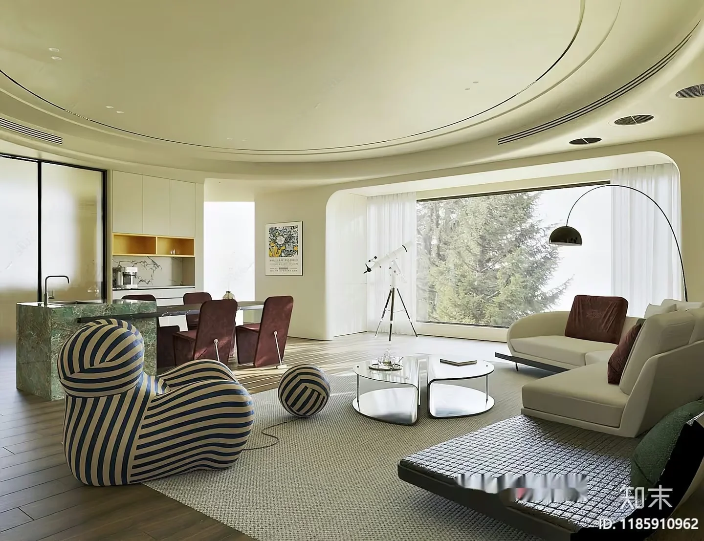 Modern Living Room 3D Model – 13555 – VRAY Render