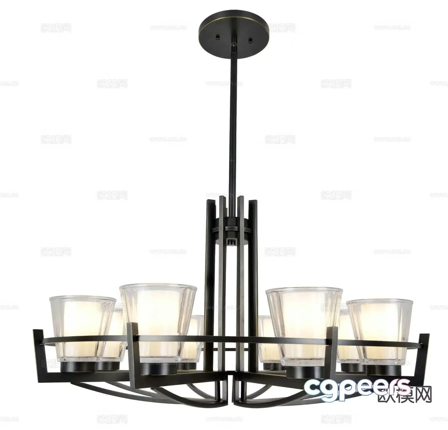 New Chinese style chandelier 3d model