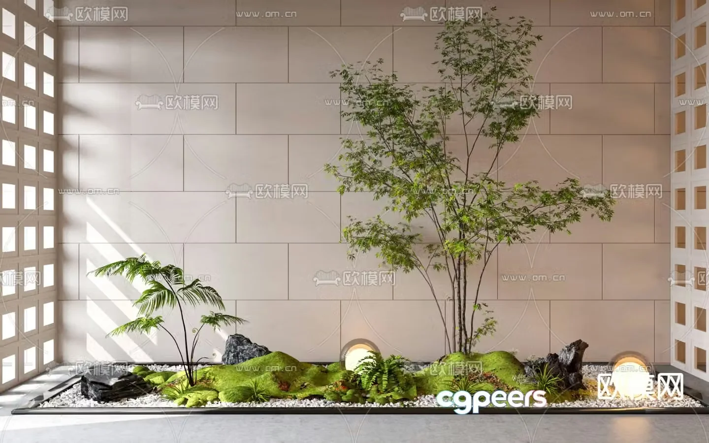 Landscape sketches plant landscaping moss green plants 3D model