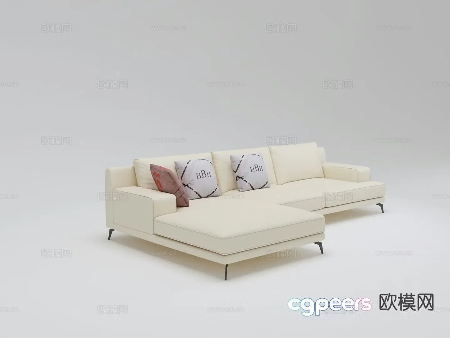 Multi-person sofa corner sofa 3d model