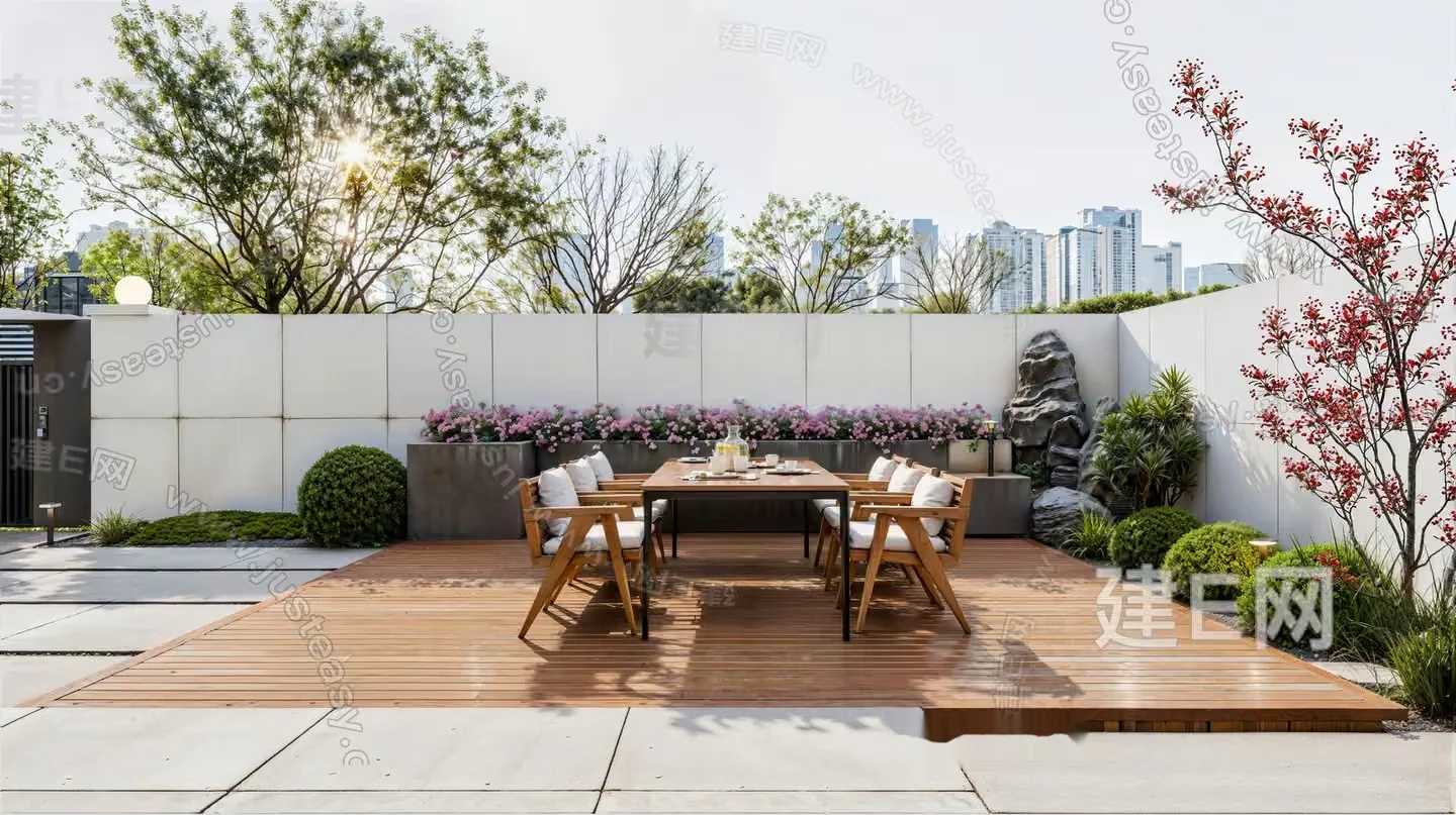 Outdoor Dining Area 3D Model – 19482 – VRAY Render