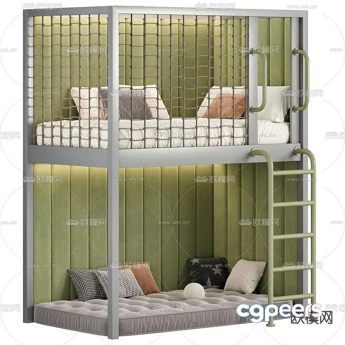 Modern bunk bed bunk bed children’s bed 3d model