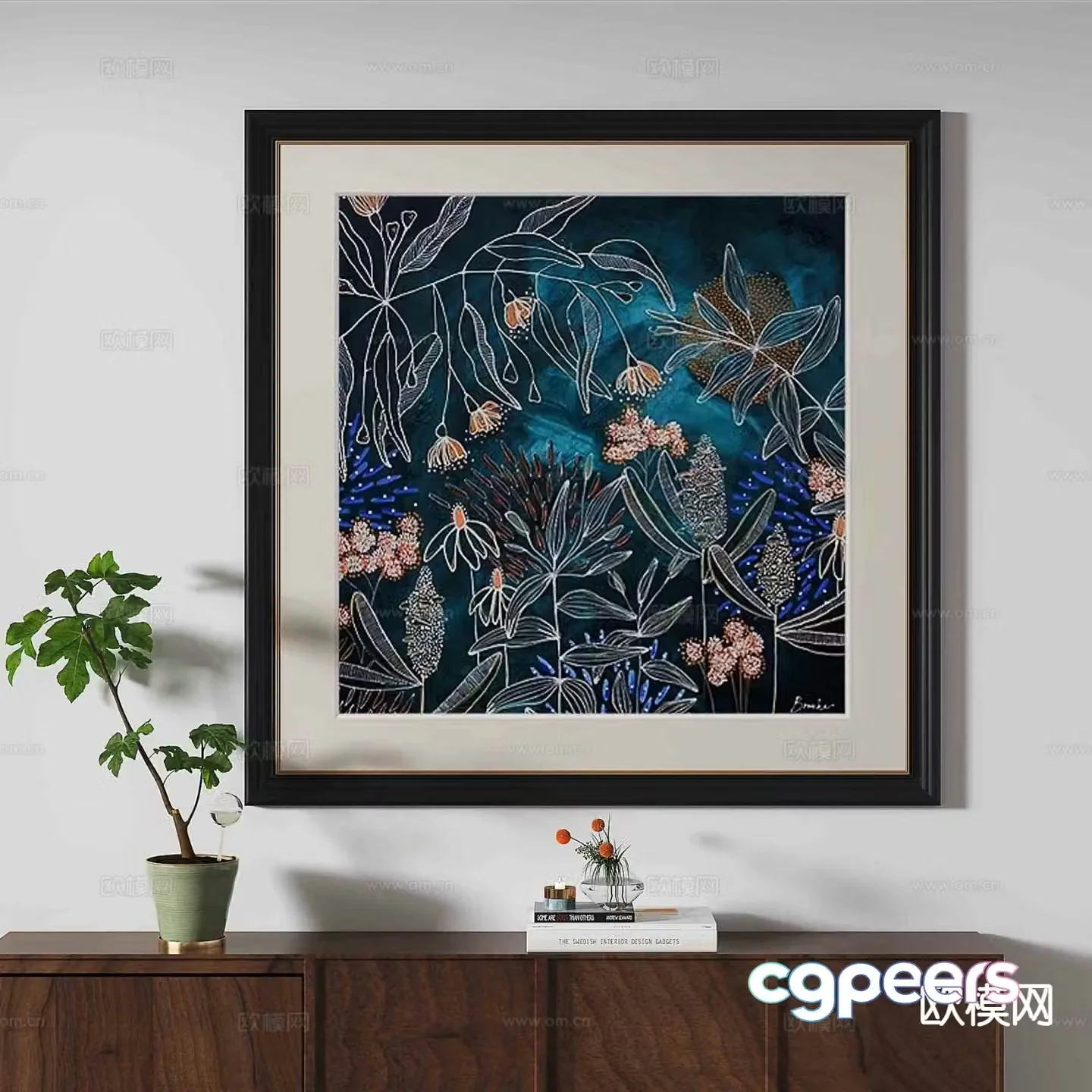 French hanging painting decorative painting 3d model