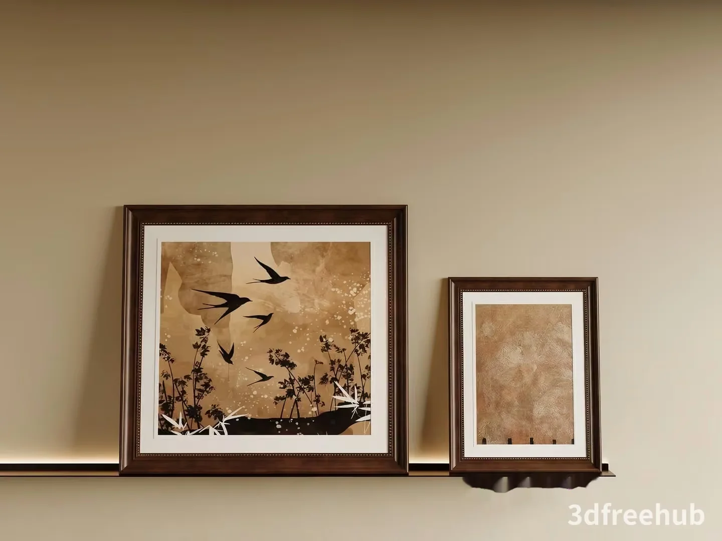 A Framed Picture With Birds 3D Model – 22957 – VRAY Render