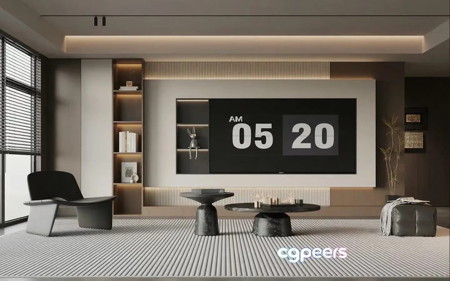 Modern Living Room 3D Model – 6392 – VRAY Render