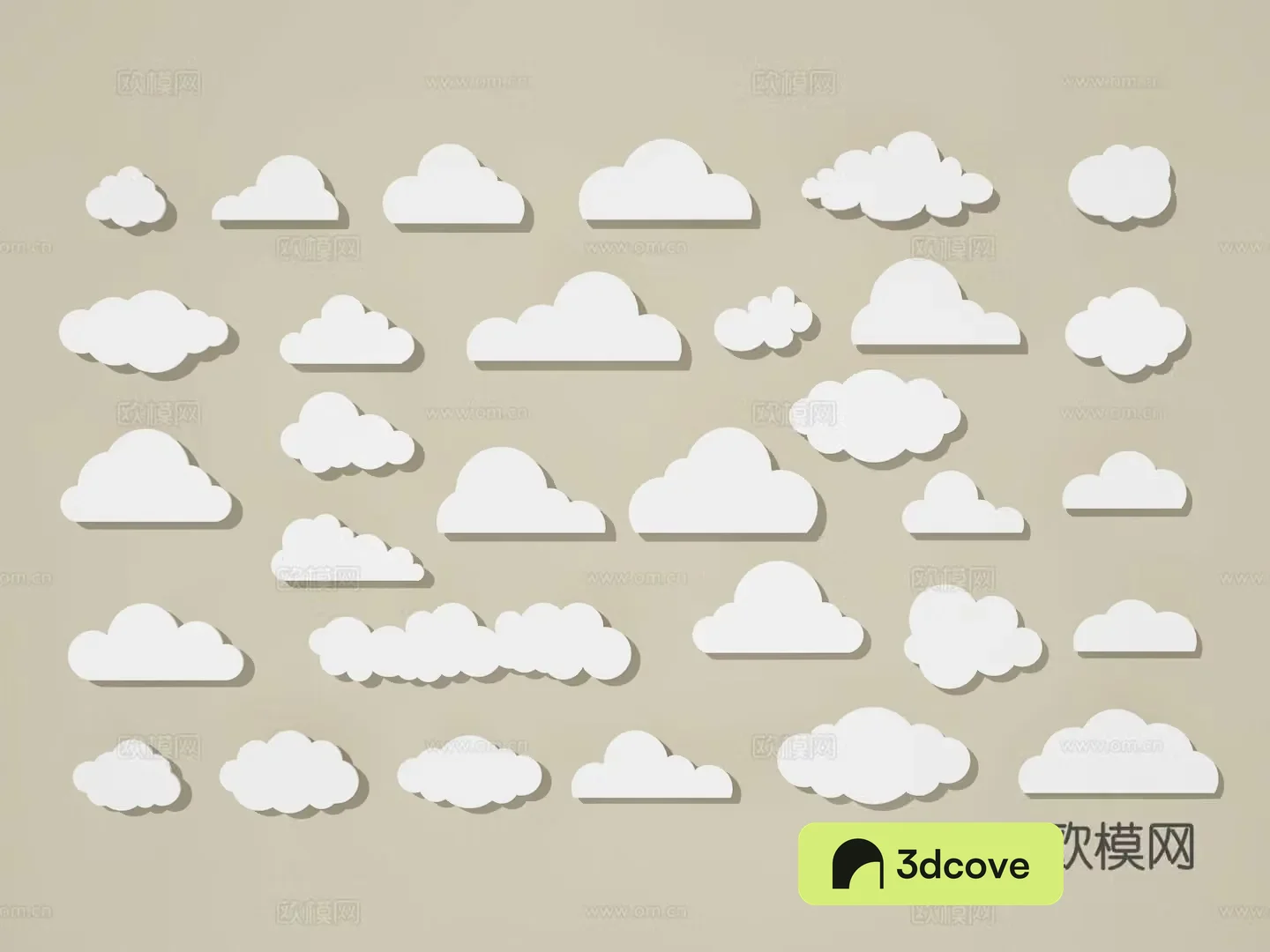 Cloud wall decoration 3d model