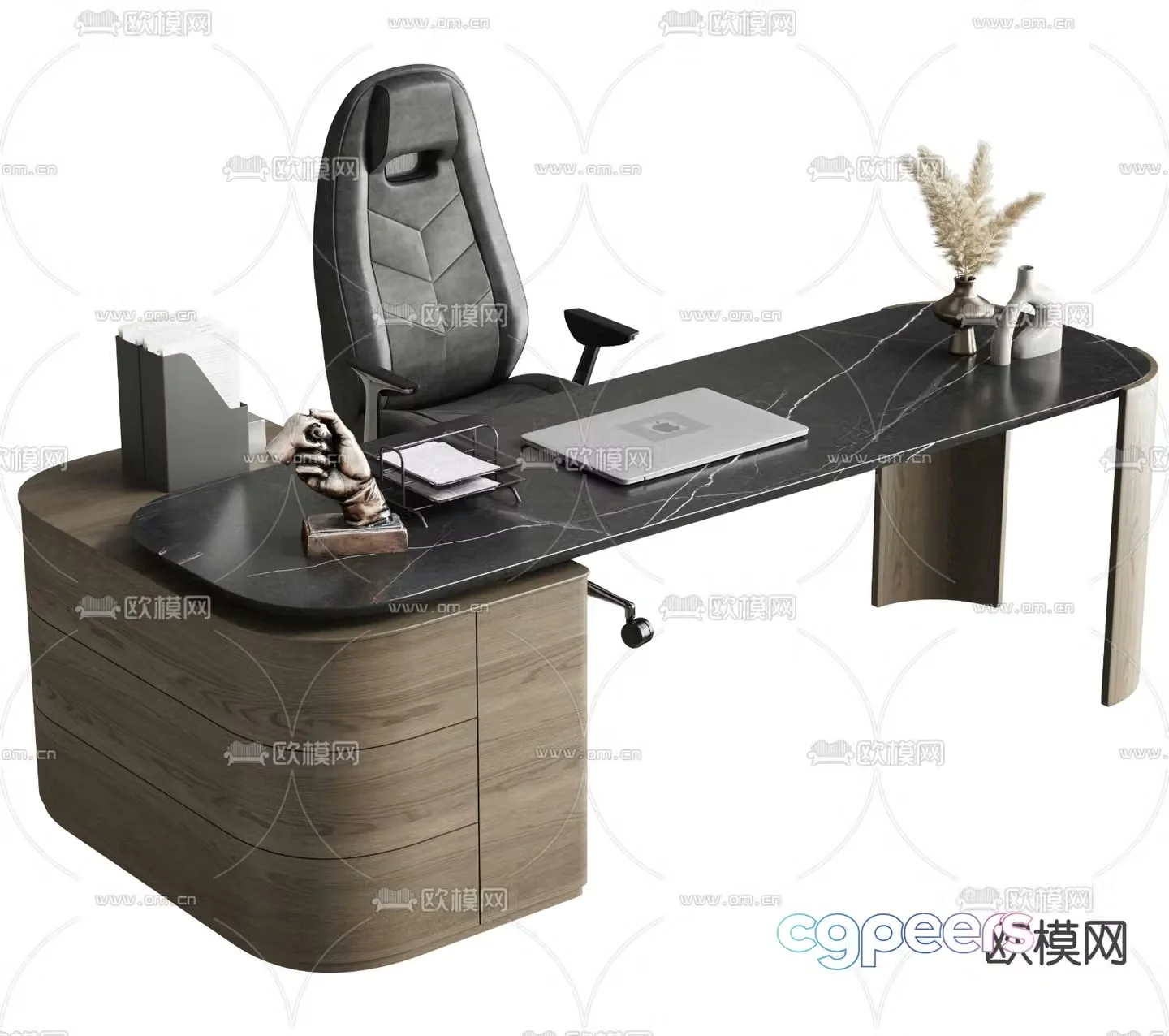 Modern executive desk desk 3d model